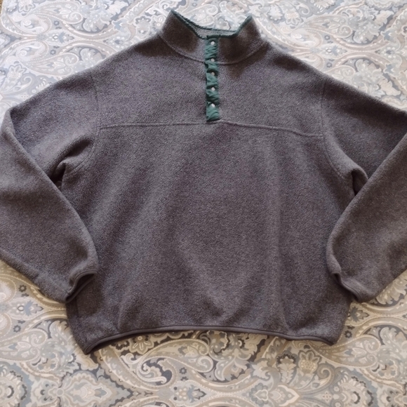 Lands' End Gray Fleece Pullover Sz XL - Picture 2 of 11